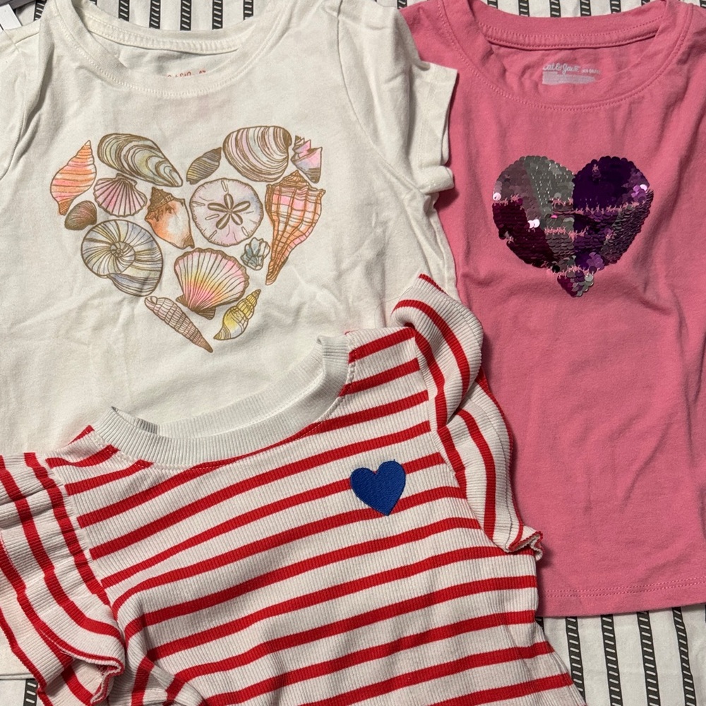 Cat & Jack Kids Short Sleeve Tees - White, Pink, Red